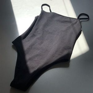 Black Straight Cut Swimsuit